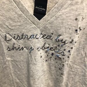 abercrombie girls v-neck embellished tee